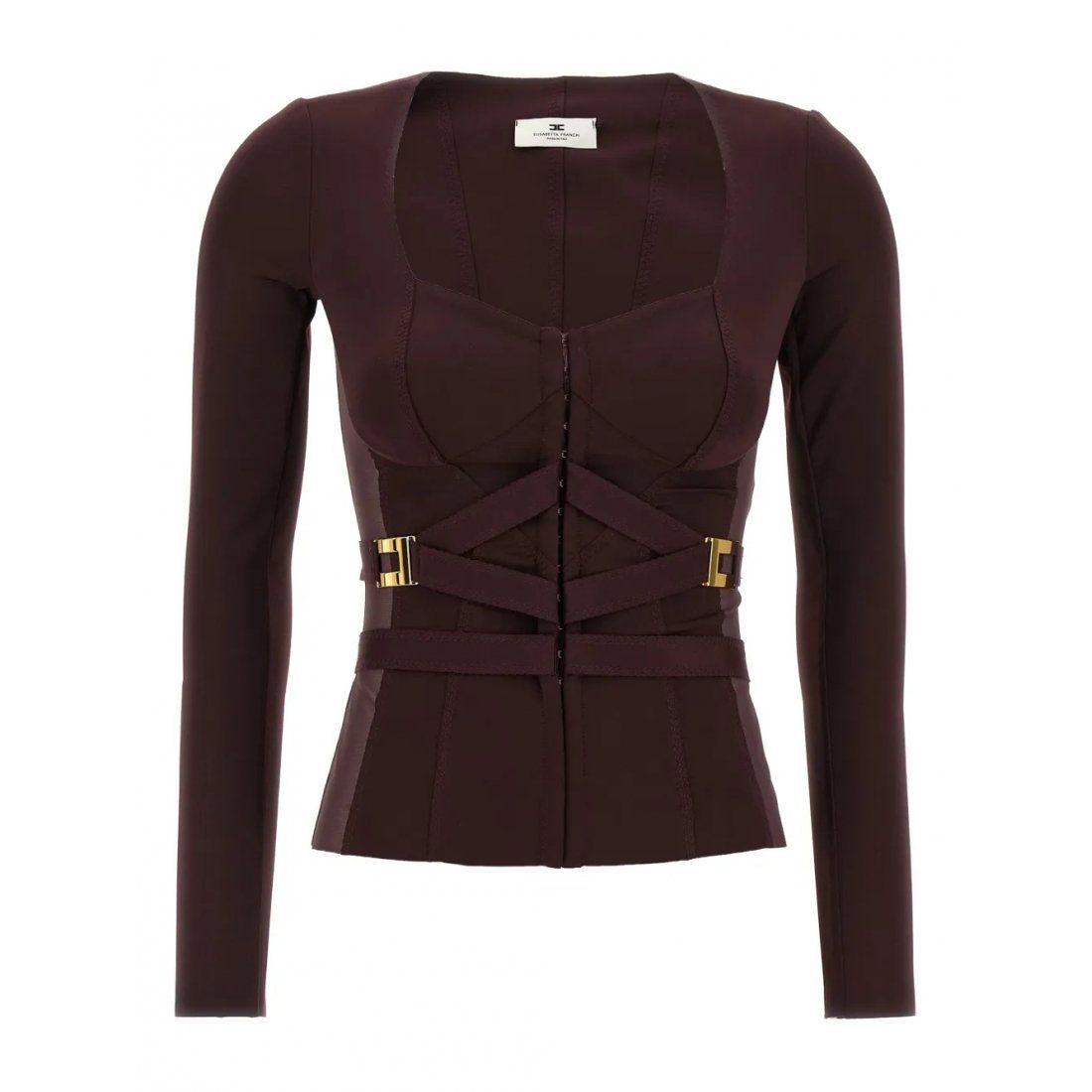 Elisabetta franchi - Top à manches longues 'Tulle-Insert Bustier' pour Femmes