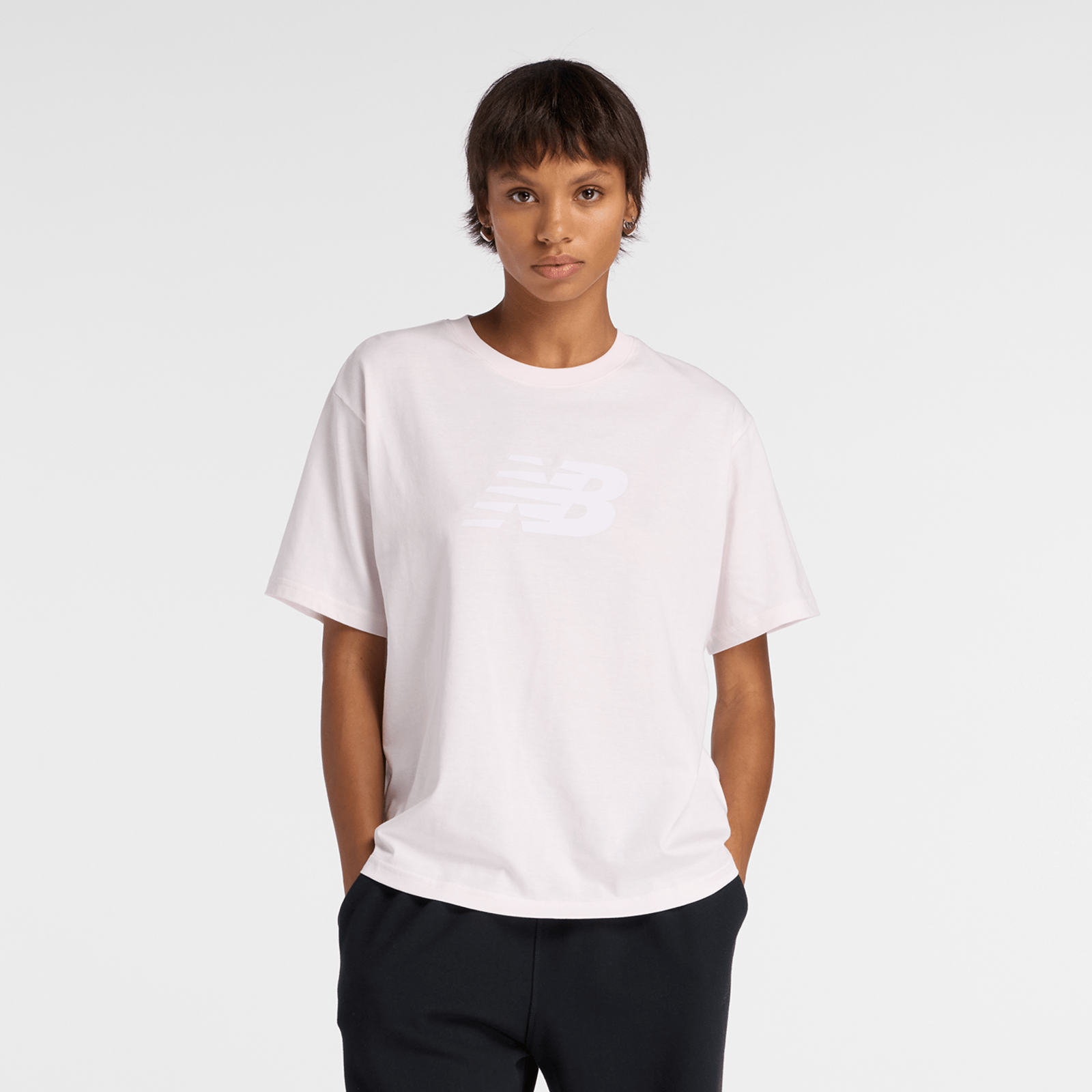 New balance W Sport Jersey Relaxed Logo T-Shirt-XS XS