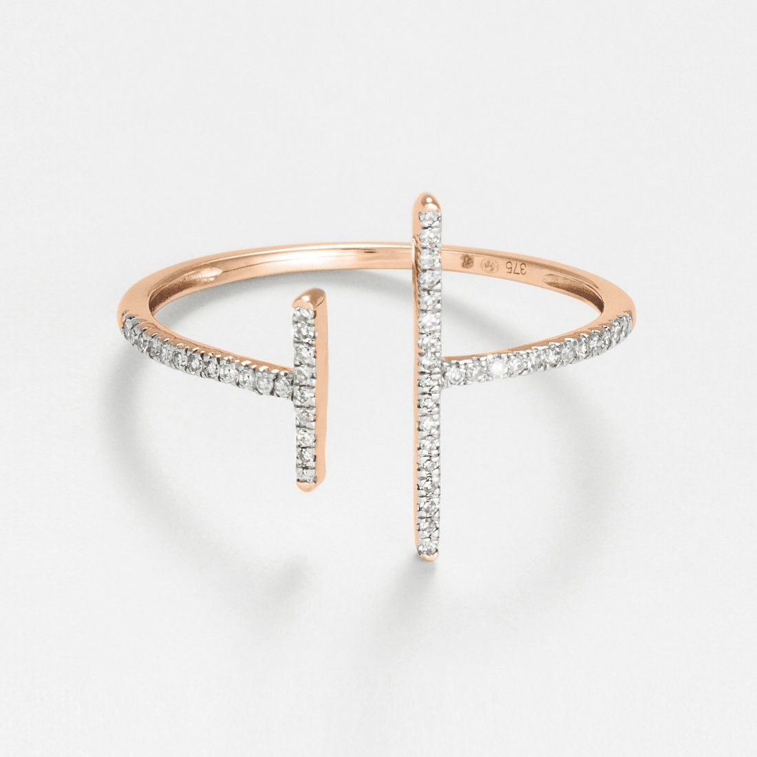 Diamanta - Bague 'Parallèle Asymétrique' pour Femmes