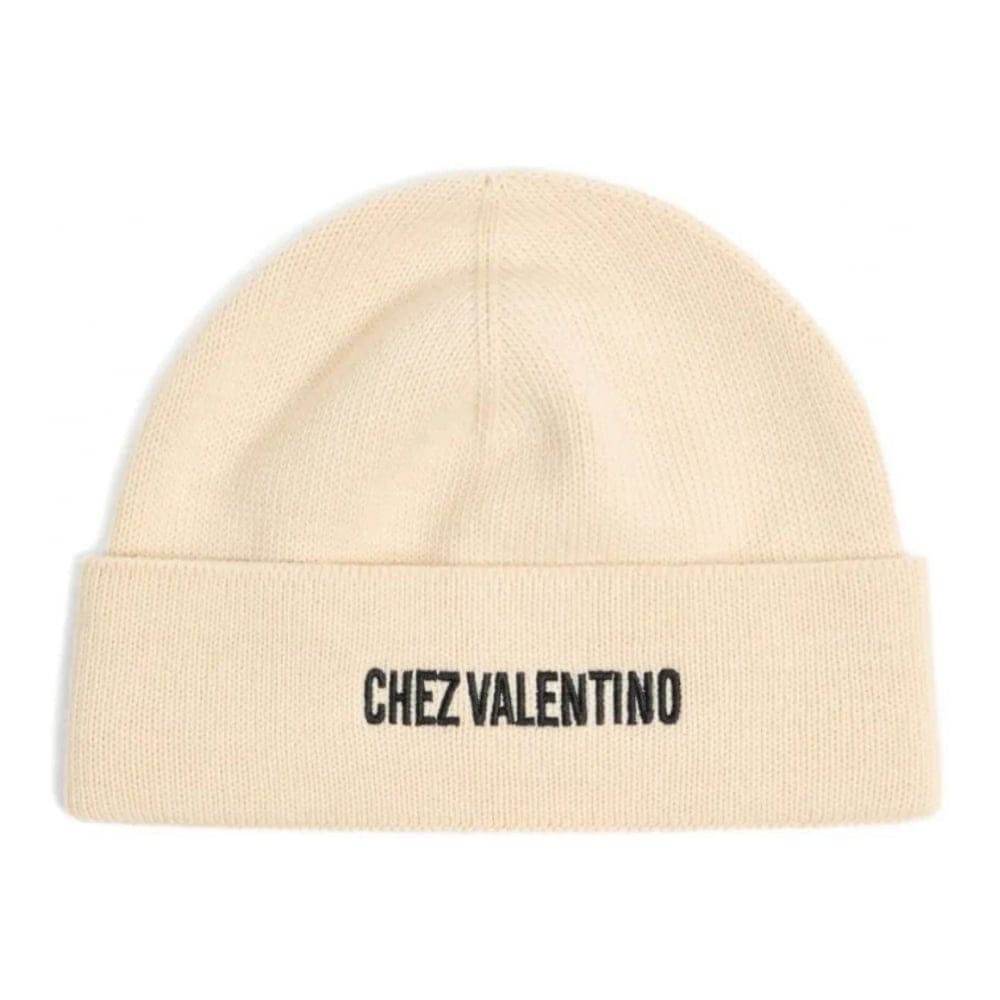 Valentino garavani - Bonnet 'Embroidered Ribbed' pour Hommes