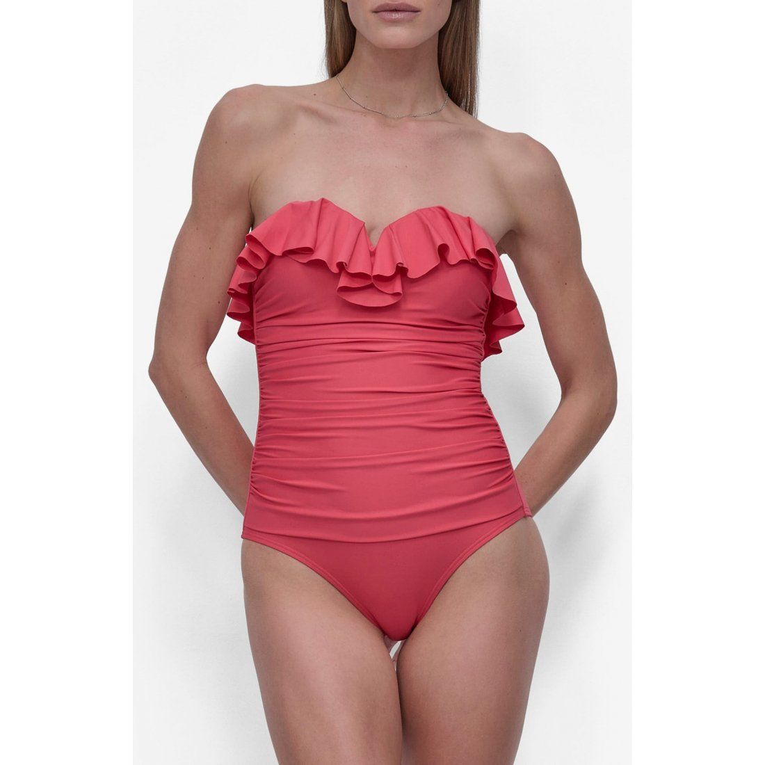 Dkny - Maillot de bain 'Ruffled Bandeau One-Piece' pour Femmes