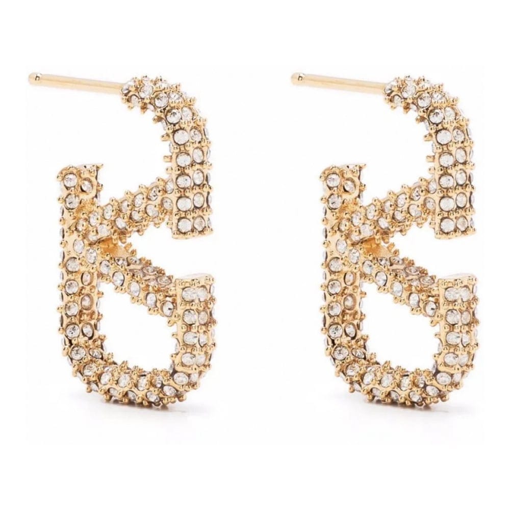 Valentino - Boucles d'oreilles 'VLogo Signature Crystal-Embellished' pour Femmes