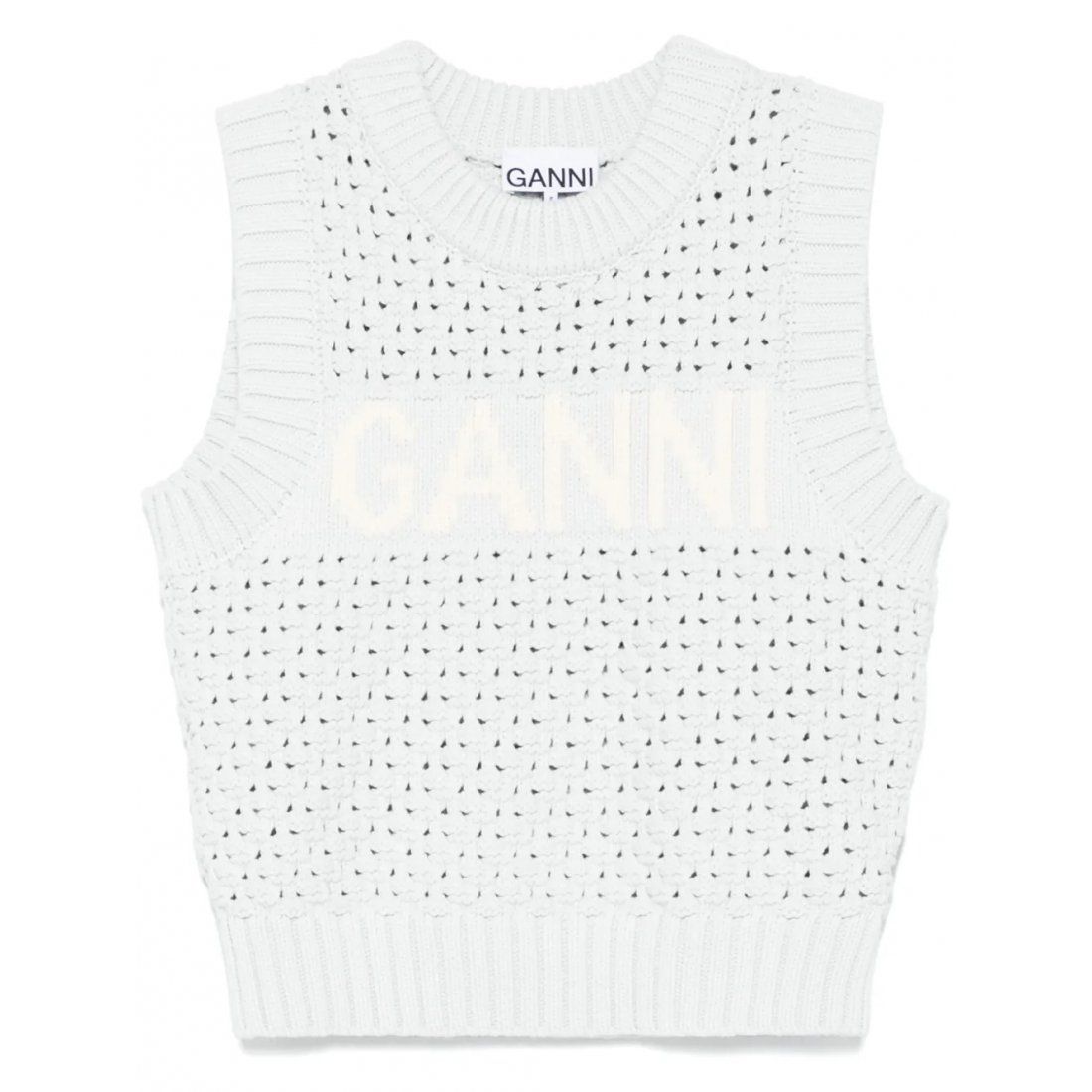 Ganni - "Gilet 'Logo-Intarsia' pour Femmes"