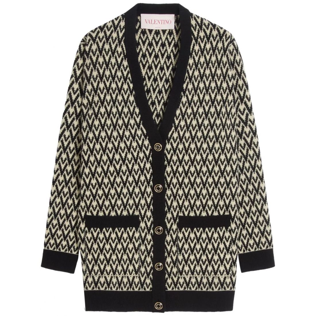 Valentino - Cardigan 'Monogram-Pattern Knit' pour Femmes
