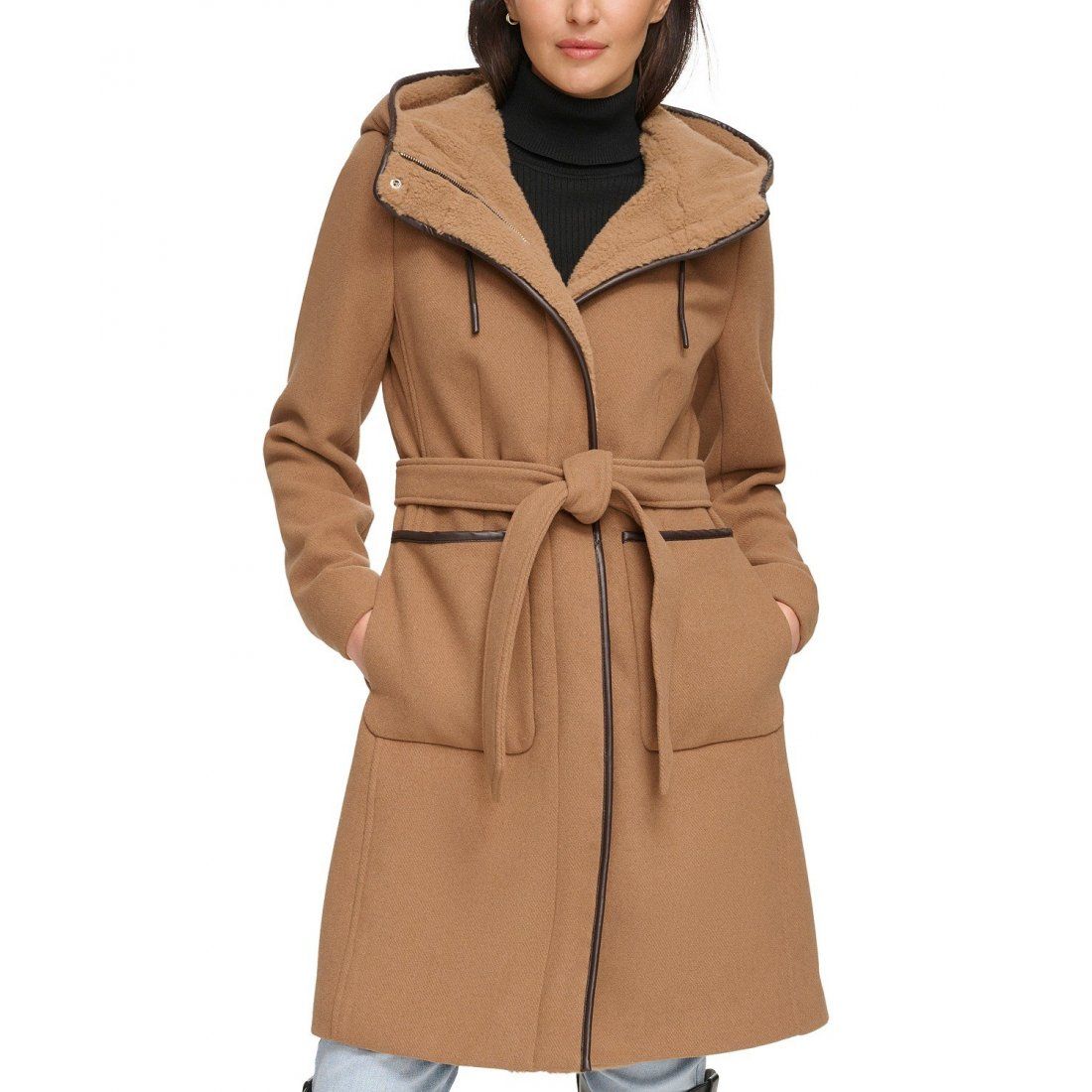 DKNY - Manteau 'Hooded Belted' pour Femmes