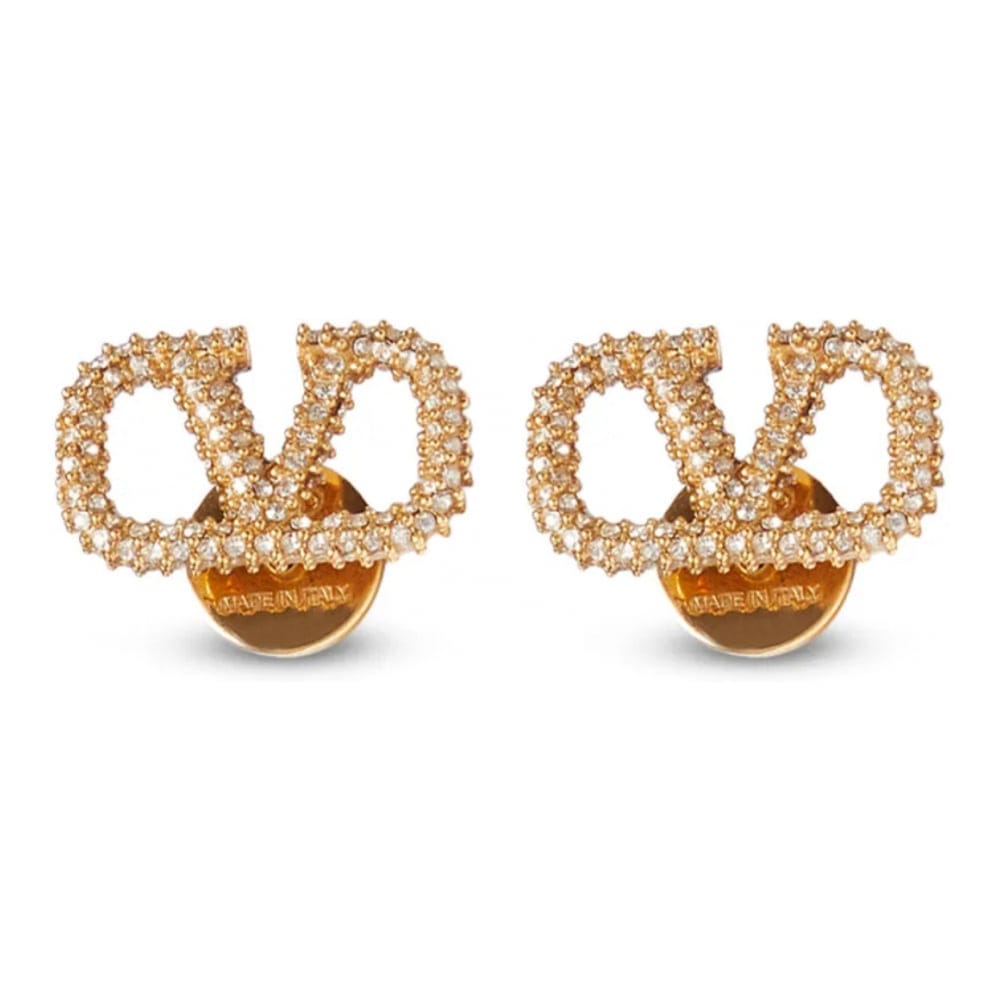 Valentino - Boucles d'oreilles 'VLogo Signature Crystal-Embellished' pour Femmes