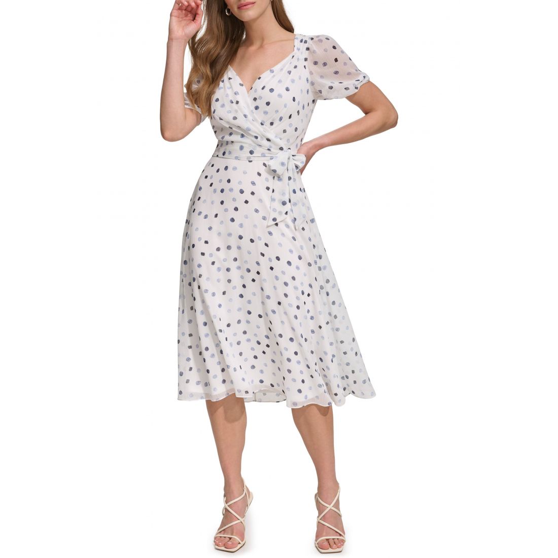 Dkny - Robe ajustée et évasée 'Polka Dot' pour Femmes