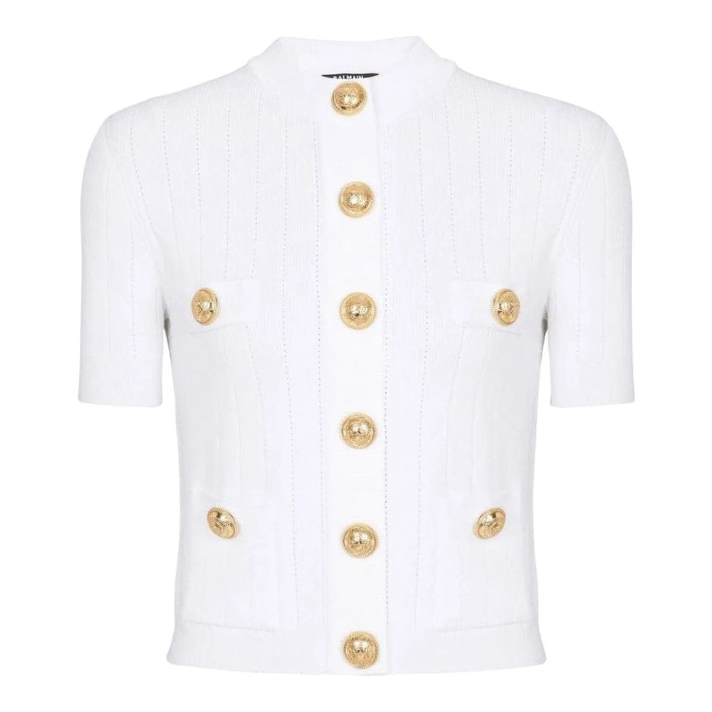 Balmain - Cardigan à manches courtes 'Pointelle-Knit' pour Femmes