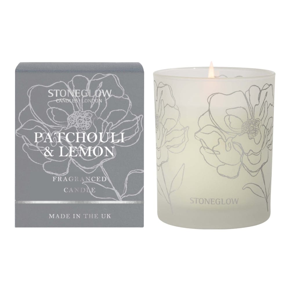 StoneGlow - Bougie parfumée 'Day Flower Patchouli & Lemon' - 180 g