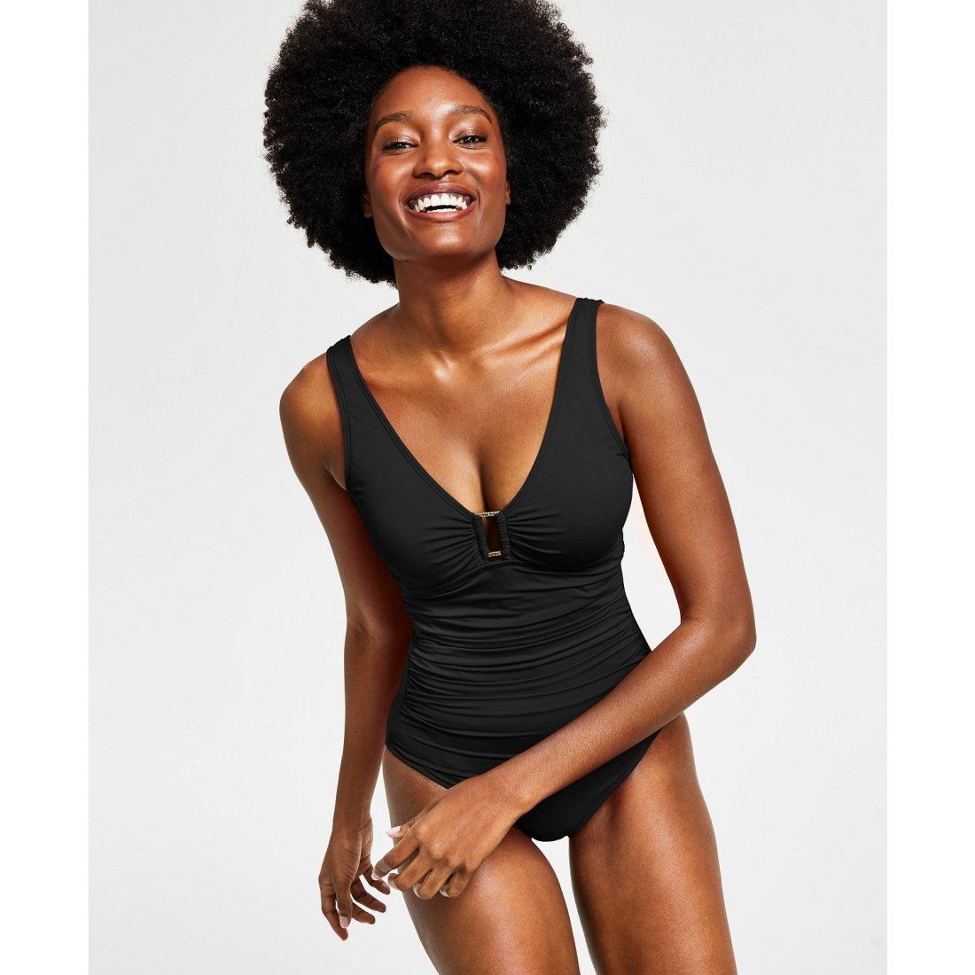 Lauren ralph lauren - 'Ralph Lauren Ring Over The Shoulder Tummy Control One Piece Swim' pour Femmes