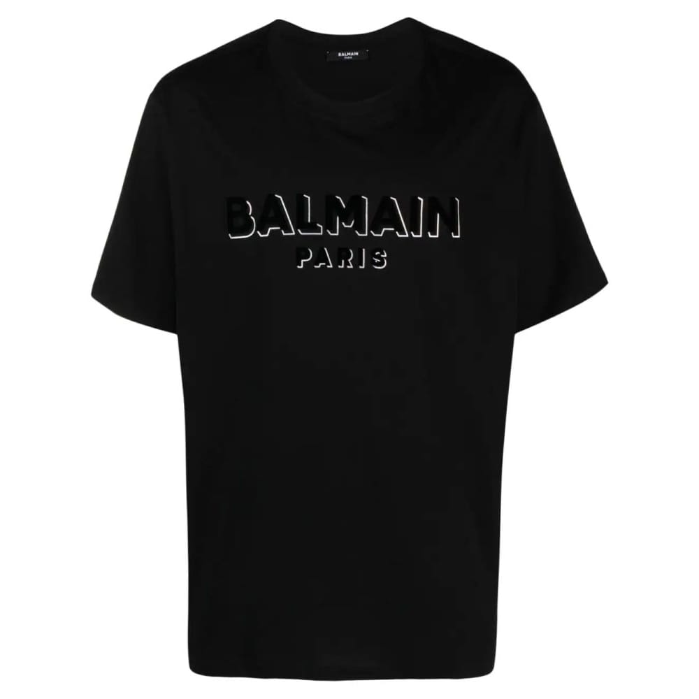 Balmain - T-shirt 'Flocked Logo' pour Hommes