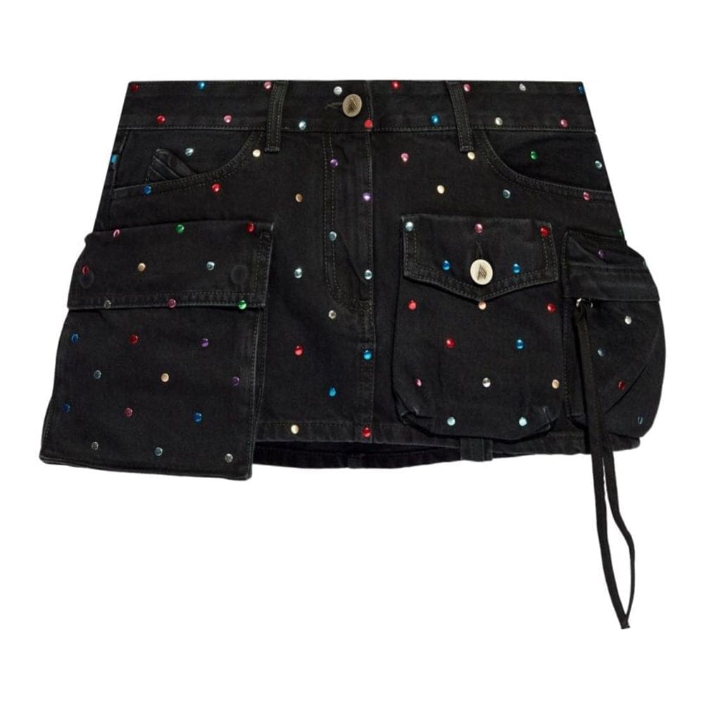 The attico - "Jupe en Jean 'Rhinestone-Embellished' pour Femmes"
