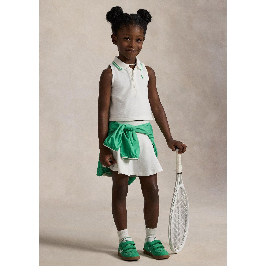 Ralph lauren kids - "Polo 'Stretch Mesh Half Zip Boxy' pour Petites filles"