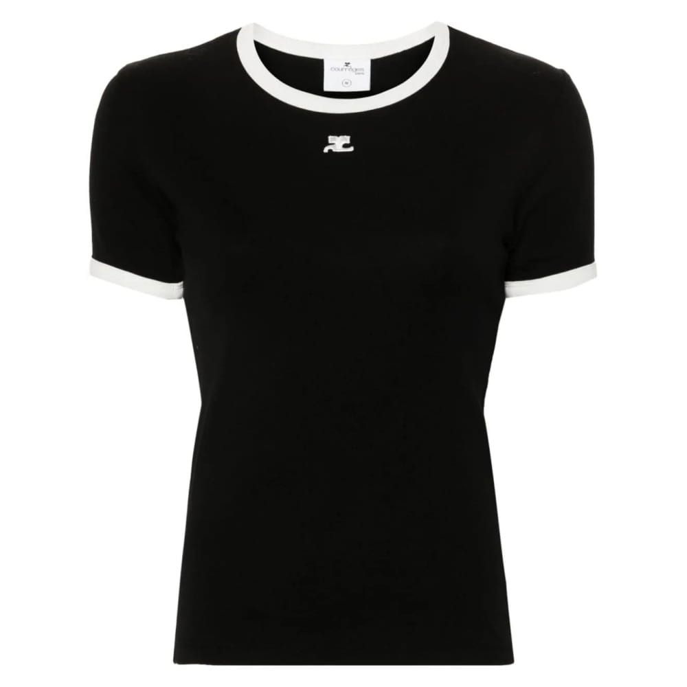 Courrèges - T-shirt 'Logo-Patch Contrasting-Trim' pour Femmes