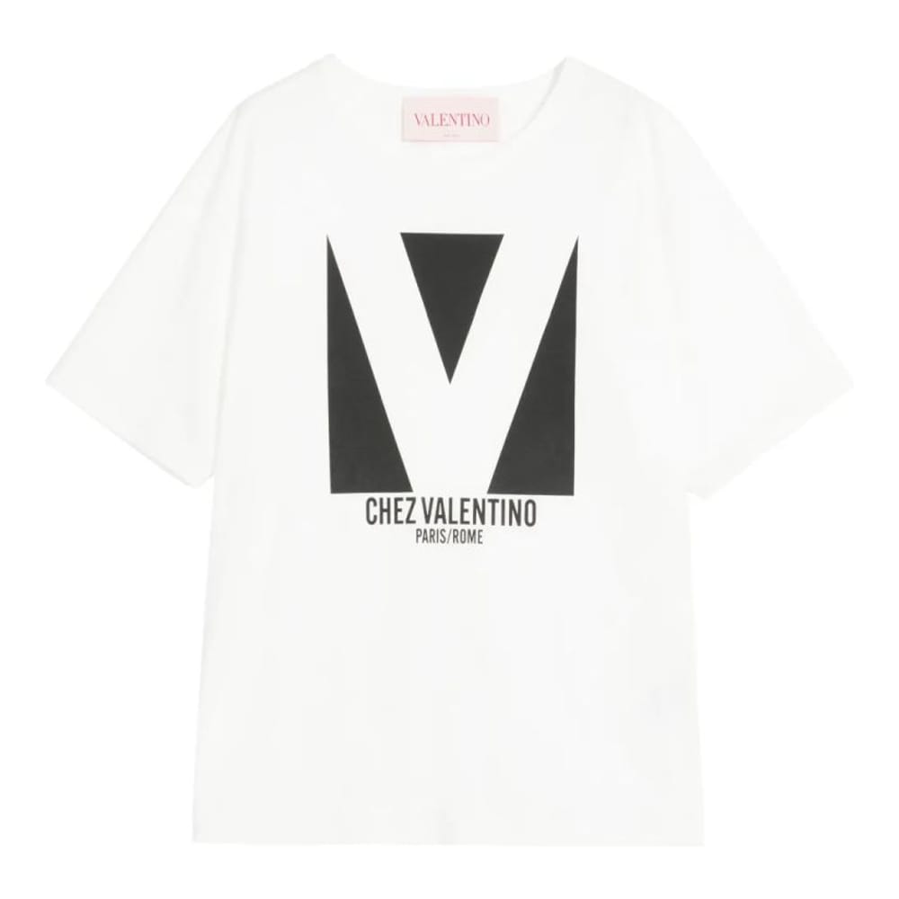Valentino - T-shirt 'Chez Valentino-Print' pour Femmes