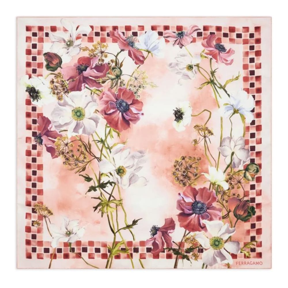 Ferragamo - Foulard en soie 'Fiori-Print' pour Femmes
