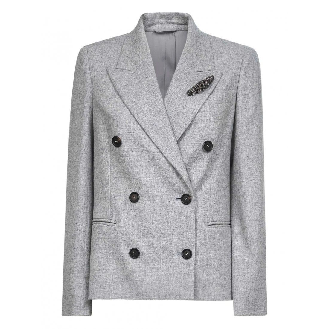 Brunello cucinelli - Blazer 'Peak-Lapel Brooch' pour Femmes