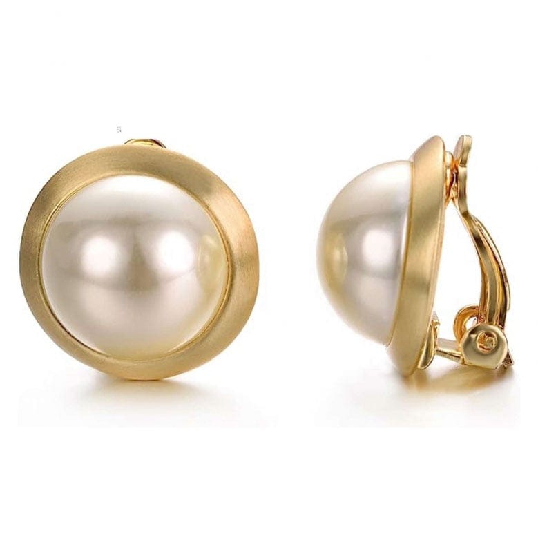 Liv Oliver - Boucles d'oreilles à Clip 'Pearl Button' pour Femmes