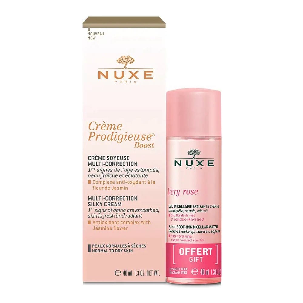 Nuxe - Crème Prodigieuse Boost Crème Soyeuse Multi-Corrections + Very Rose Eau Micellaire - 2 Pièces