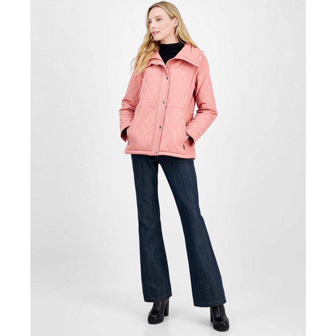Michael kors - Manteau 'Quilted Hooded Zip-Front' pour Femmes
