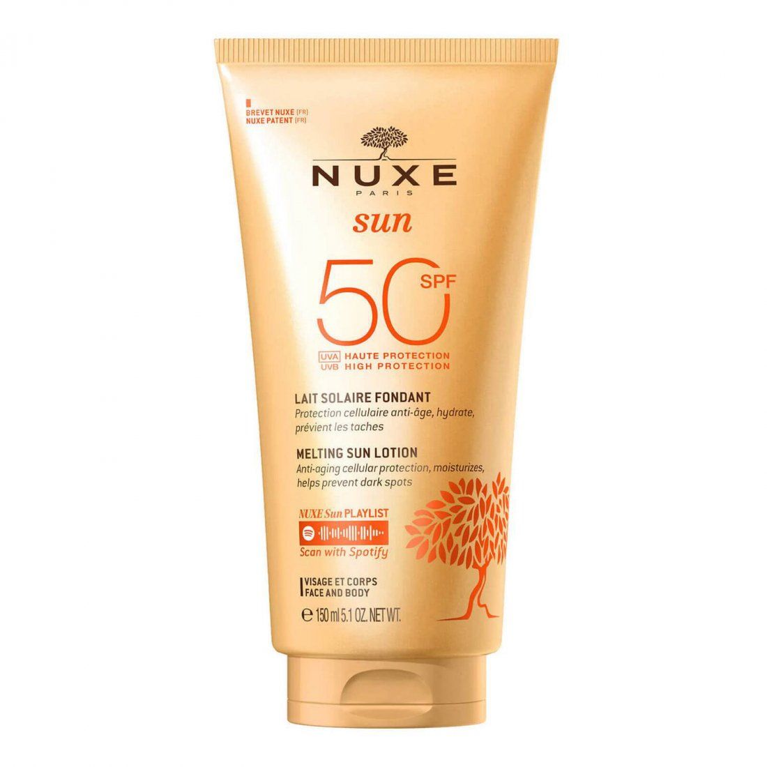 Nuxe - Sun Lait Solaire Fondant Haute Protection SPF50 visage et corps - 150 ml