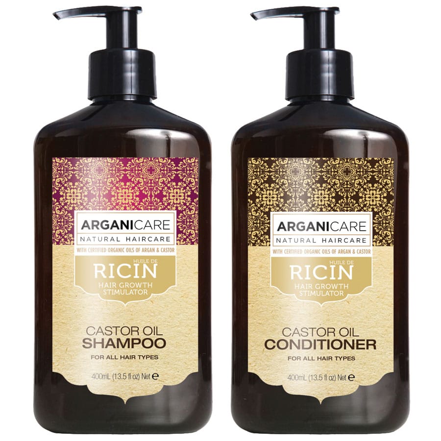Arganicare - 'Duo Ricin Shampooing + Après-Shampooing' - 400 ml, 2 Pièces