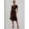 'Floral Jersey Surplice Puff-Sleeve Dress' pour Femmes