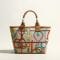 Women's 'Colorful Abstract' Top Handle Bag