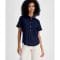 'Linen-Blend Short-Sleeve Shirt' für Damen