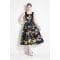 Robe 'Vintage Floral High-Waisted Spaghetti Strap' pour Femmes