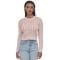 'Long-Sleeve Cotton Cable-Knit Crewneck' Pullover für Damen