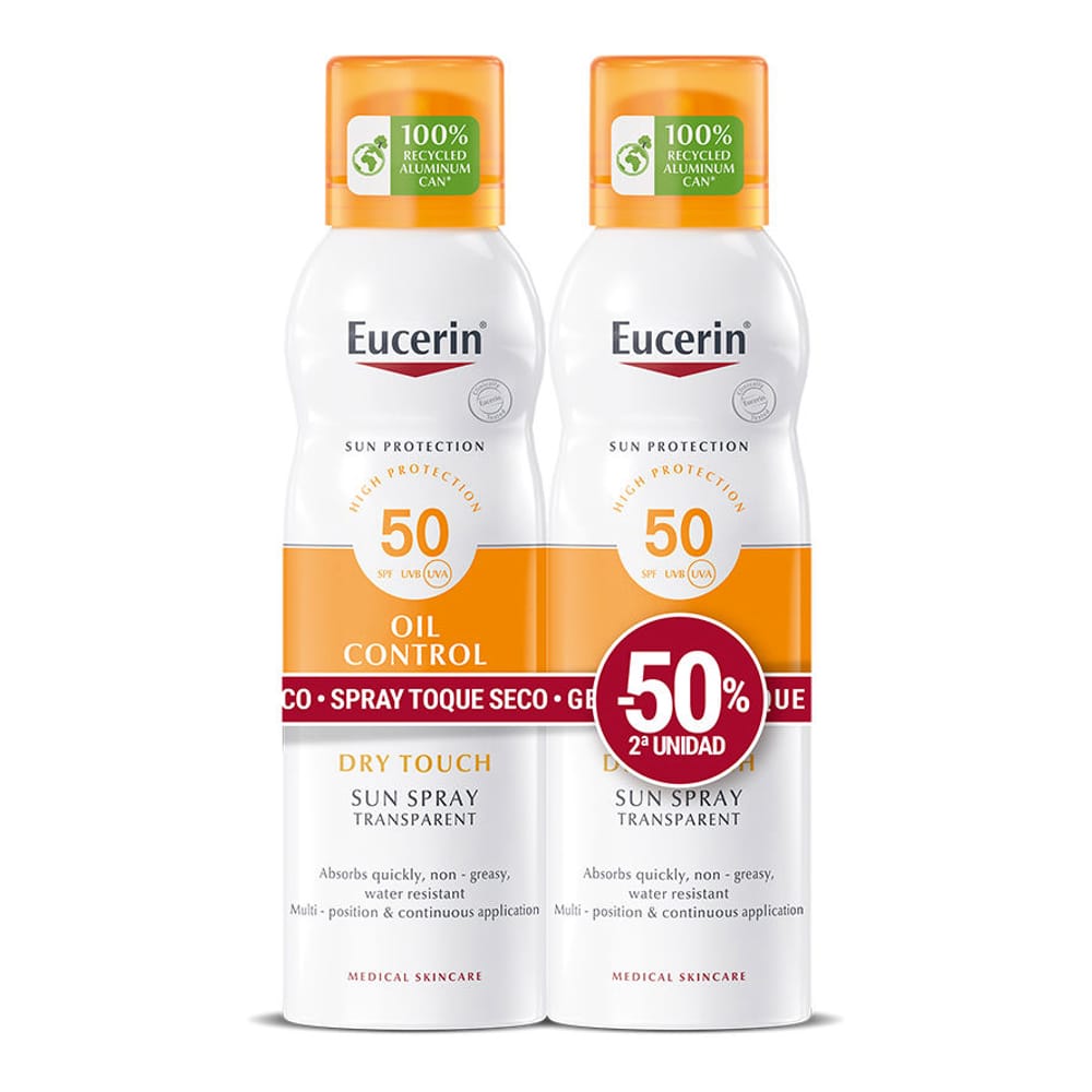 Eucerin - Spray de protection solaire 'Sensitive Protect Sun SPF50+' - 200 ml, 2 Pièces