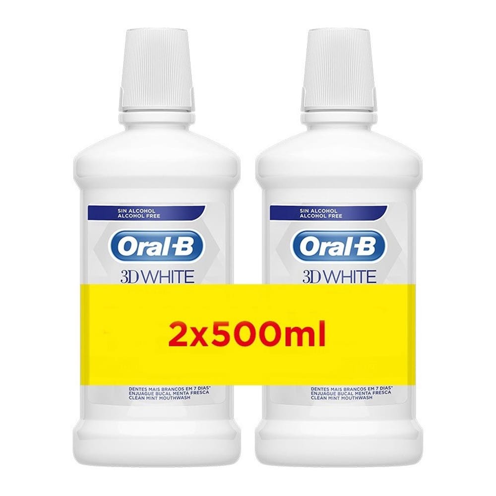 Oral-B - Bain de bouche '3D White Luxe Perfection' - 500 ml, 2 Pièces