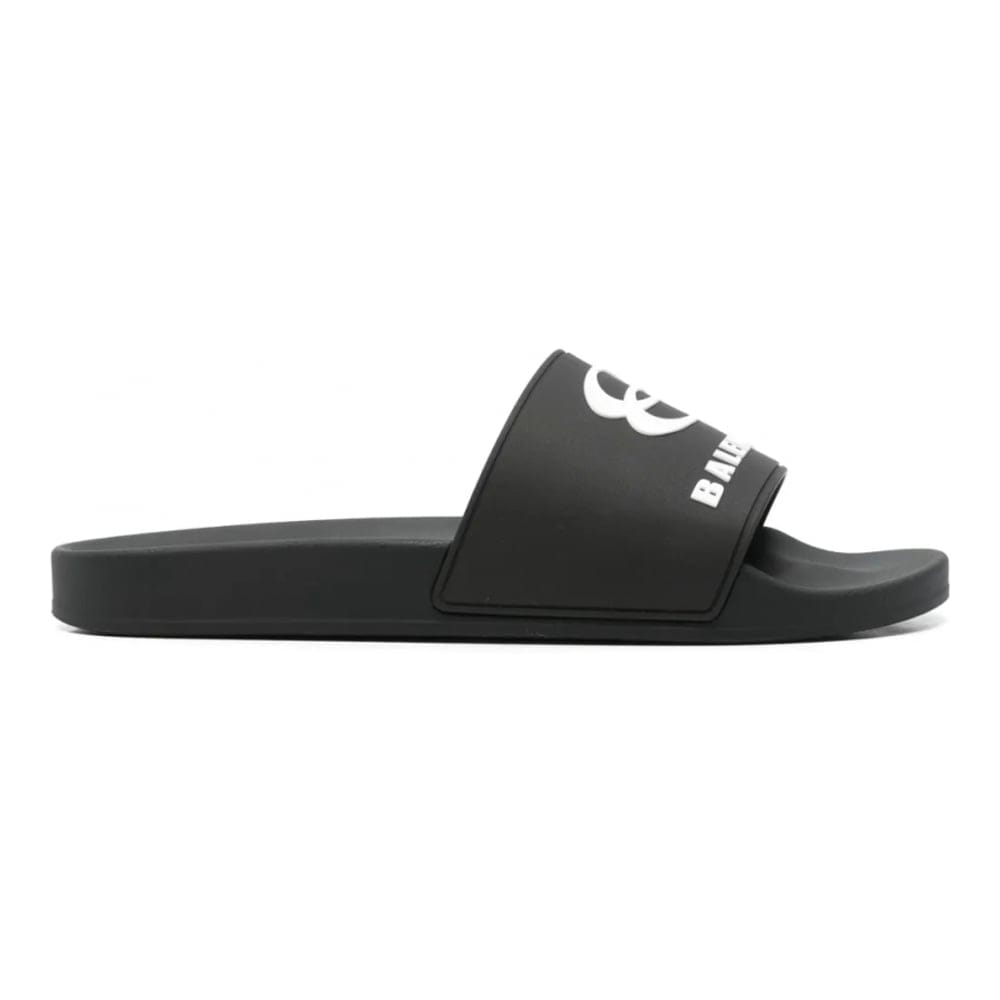 Balenciaga - Claquettes 'Logo-Embroidered Pool' pour Hommes