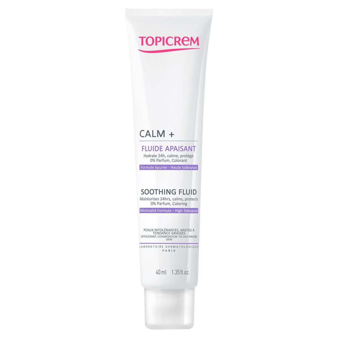 Topicrem - Crème hydratante pour le visage 'Calm+ Soothing' - Peau mixte à grasse, 40 ml