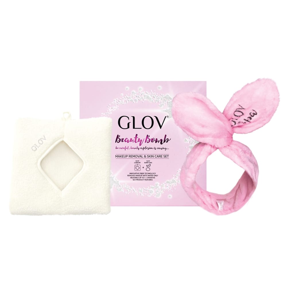GLOV - Beauty Bomb Set | Water-Only Deep Pore Cleansing Towel With Bunny Ears Hairband