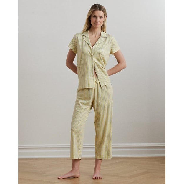 Lauren ralph lauren - 'Striped Jersey Cropped Sleep Set' pour Femmes
