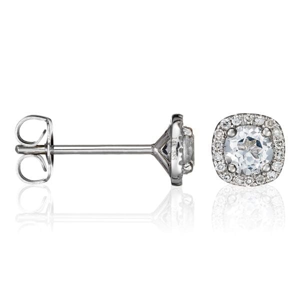 Comptoir du diamant - Boucles d'oreilles 'Carré Topazien' pour Femmes