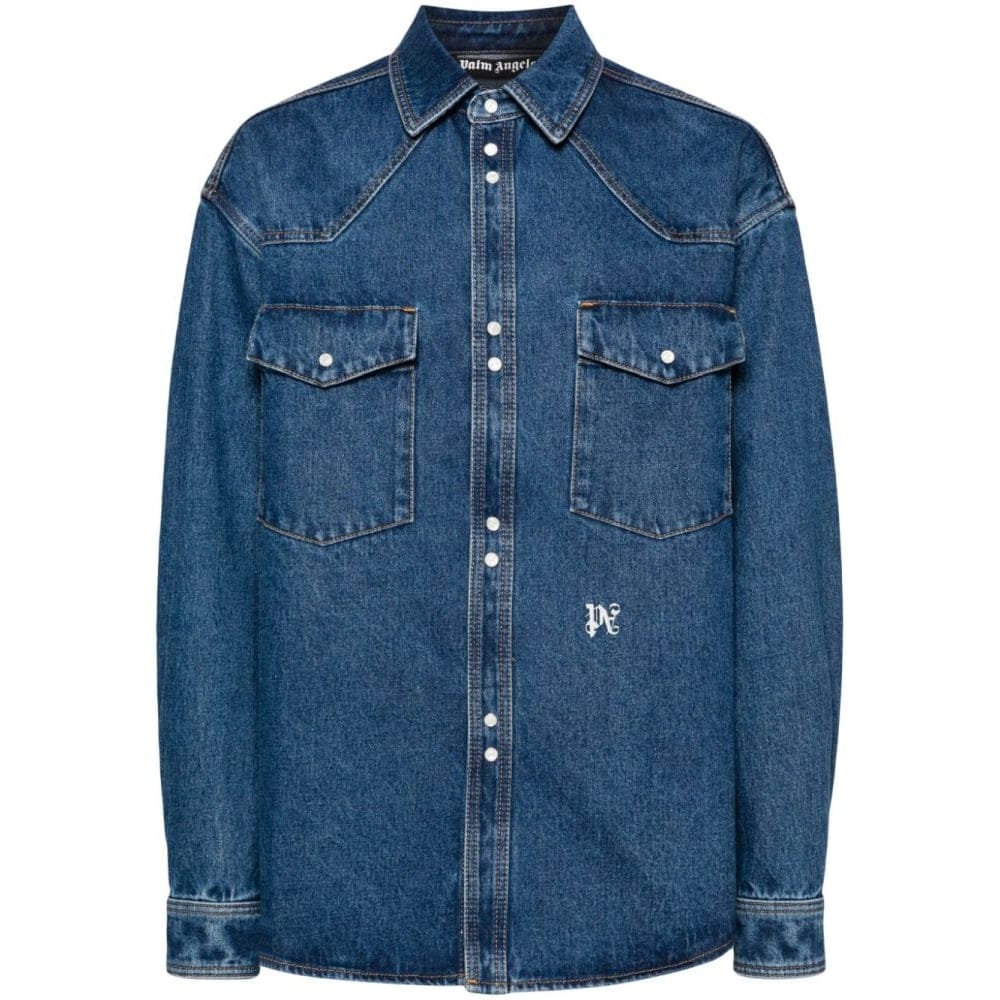 Palm angels - Chemise en Jean 'Logo-Embroidered' pour Hommes