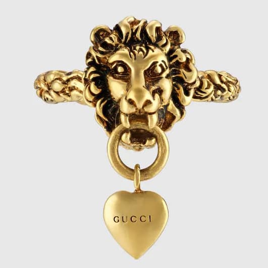Gucci - Bague 'Lion Head and Heart' pour Femmes