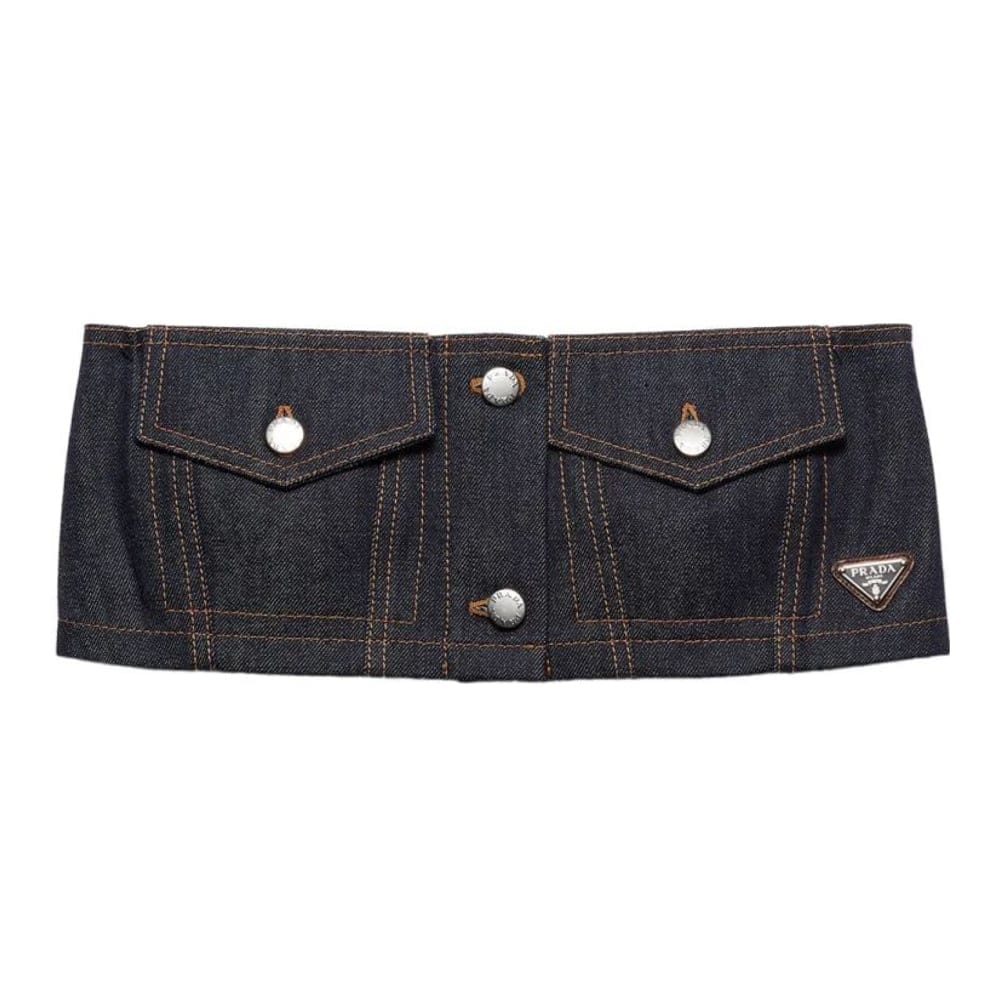 Prada - Crop Top 'Denim Strapless' pour Femmes