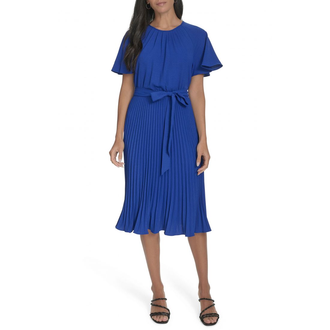 Calvin klein - Robe Midi 'Aerowash Flutter Sleeve Pleated' pour Femmes
