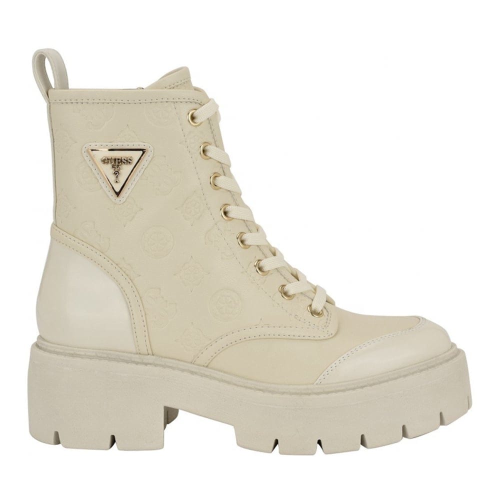 Guess - Bottes 'Shun Triple Triangle Lace-Up Lug Sole' pour Femmes