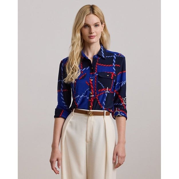 Lauren ralph lauren - "'Slim Fit Rope-Print Jersey Shirt' pour Femmes"