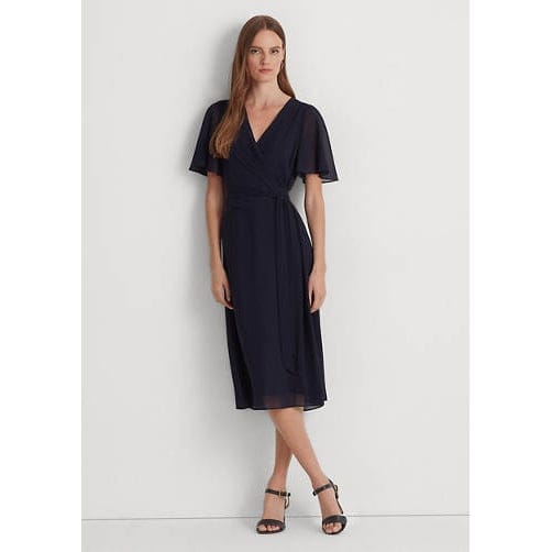 Lauren ralph lauren - 'Belted Georgette Dress' pour Femmes
