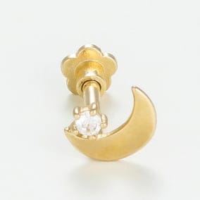 Or éclat - Piercing 'Lune' pour Femmes