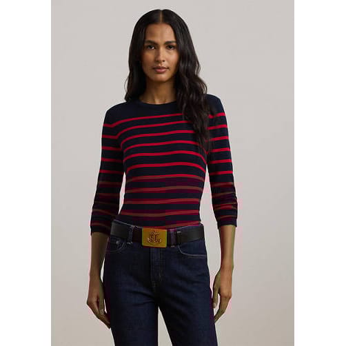 Lauren ralph lauren - "'Striped Cotton Blend Sweater' pour Femmes"