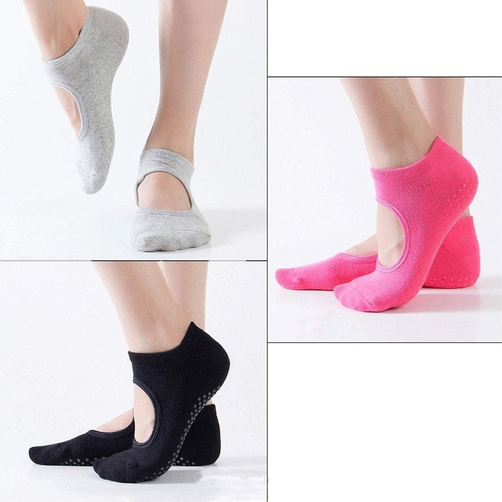 Onamaste - Chaussettes de Yoga pour Femmes - 3 Pièces