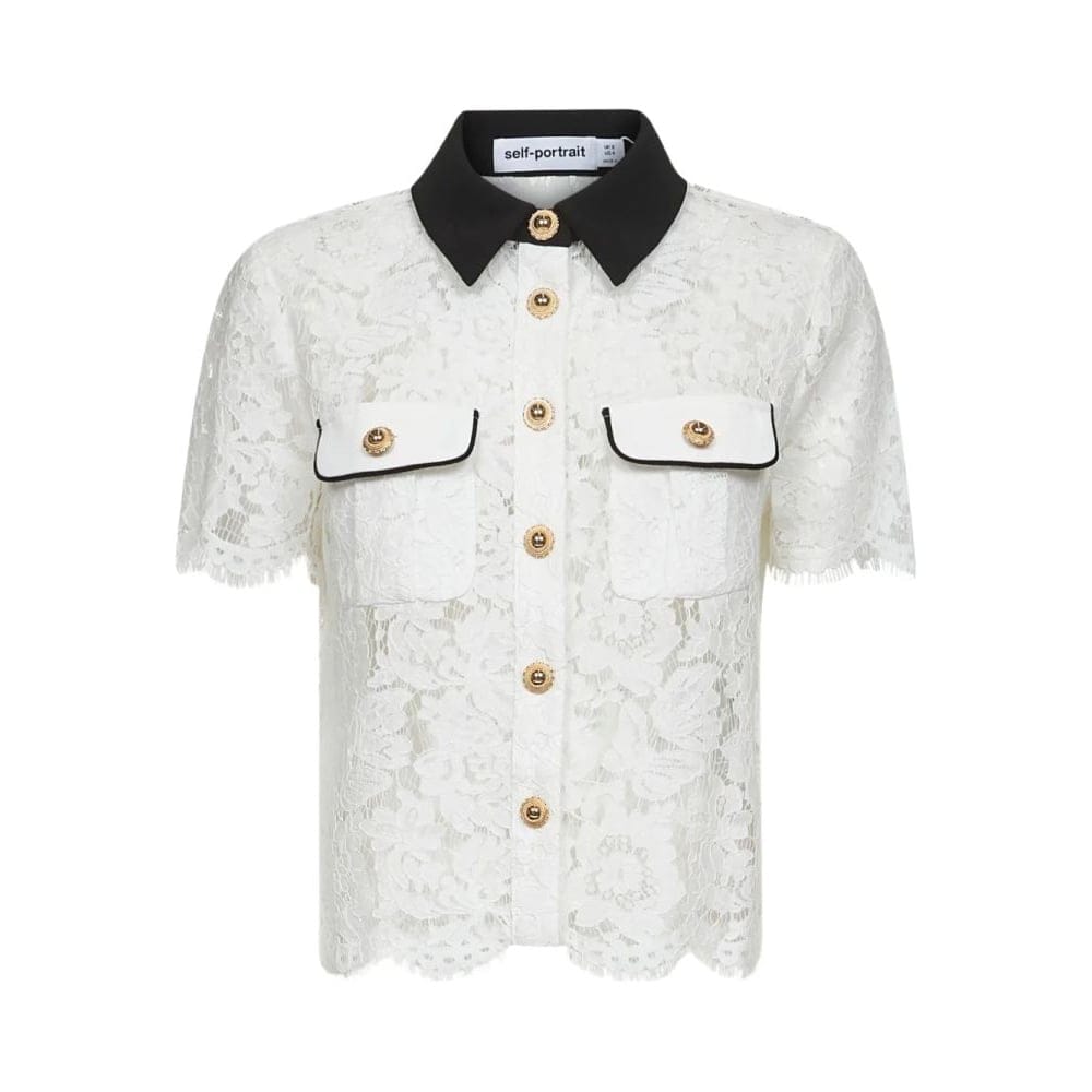 Self-portrait - Chemise à manches courtes 'Floral-Lace' pour Femmes