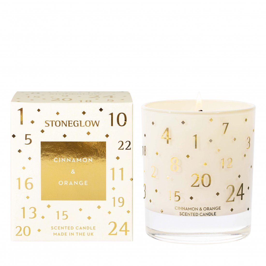 StoneGlow - Bougie parfumée 'Cinnamon & Orange' - 200 g